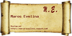 Maros Evelina névjegykártya